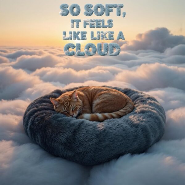 Round Donut Calming Cat Bed - Image 5